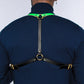 Black/Green Leather Shoulder/Back Harness